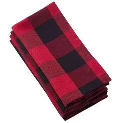 Black and Red Buffalo Check Napkins, Set of 4