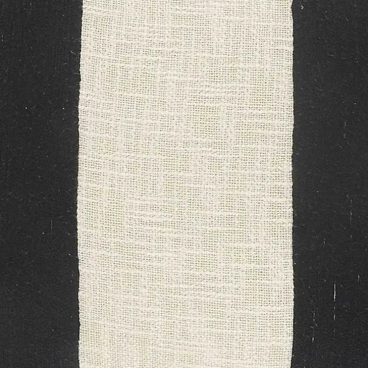 Black and White Cotton Throw Pillow with Tassels