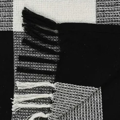 Black and White Plaid Organic Cotton Throw