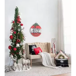 Black and White Snowflake Christmas Pillow