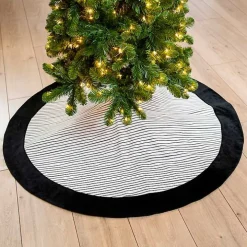 Black and White Stripe Christmas Tree Skirt