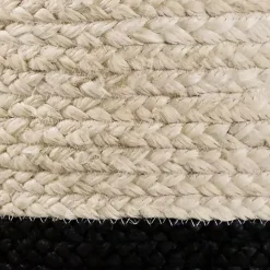 Black and White Woven Basket with Tassel, 19 in.