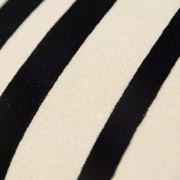 Black Asymmetrical Linear Throw Pillow