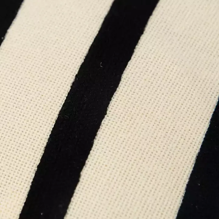 Black Asymmetrical Linear Throw Pillow