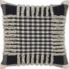 Black Check Textured Pillow