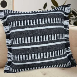 Black Dash Stripe Indoor/Outdoor Pillow