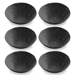 Black Faye Melamine Cereal Bowls, Set of 6