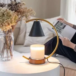 Black Half Moon Candle Warmer Lamp