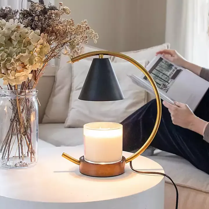 Black Half Moon Candle Warmer Lamp
