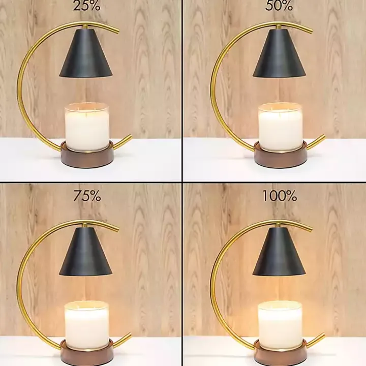 Black Half Moon Candle Warmer Lamp