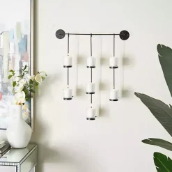 Black Hanging Glass Votive Wall Plaque