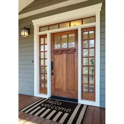 Black Hello Welcome Doormat