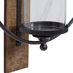 Black Hoop Glass Sleeve Wall Sconce, 28 in.