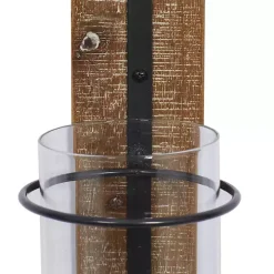 Black Hoop Glass Sleeve Wall Sconce, 28 in.