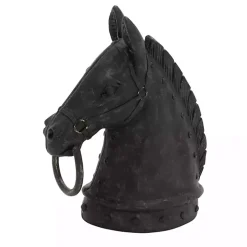 Black Horse Head Statue, 12 in.