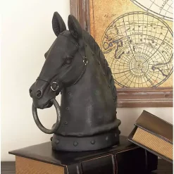 Black Horse Head Statue, 12 in.