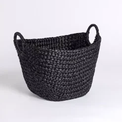 Black Hyacinth Basket with Handles