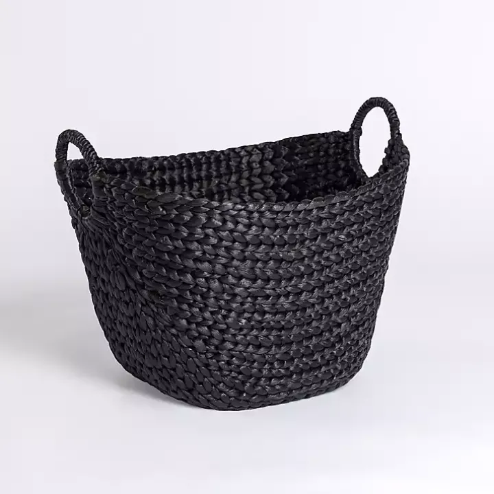 Black Hyacinth Basket with Handles