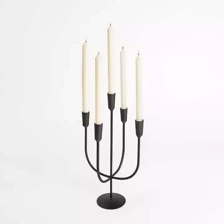 Black Iron 5-Arm Candelabra