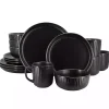 Black Leo Stoneware 16-pc. Dinnerware Set
