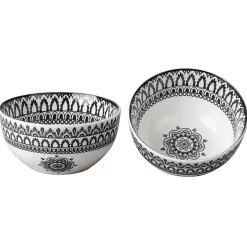 Black Lila Patterned 12-pc. Dinnerware Set