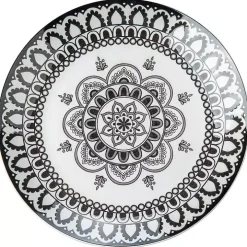 Black Lila Patterned 12-pc. Dinnerware Set