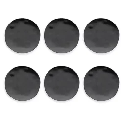 Black Melamine Santal Salad Plates, Set of 6