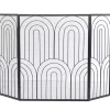 Black Metal Arches Fireplace Screen