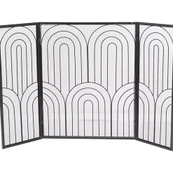 Black Metal Arches Fireplace Screen