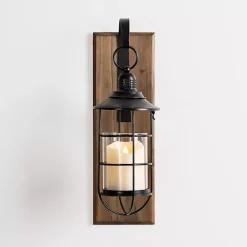 Black Metal Caged Wall Sconce