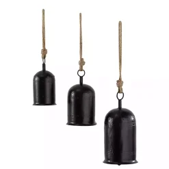 Black Metal Hanging Bells, Set of 3