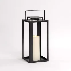 Black Metal Harlow Lantern, 18 in.