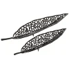 Black Metal Leaf Trays, Set of 2