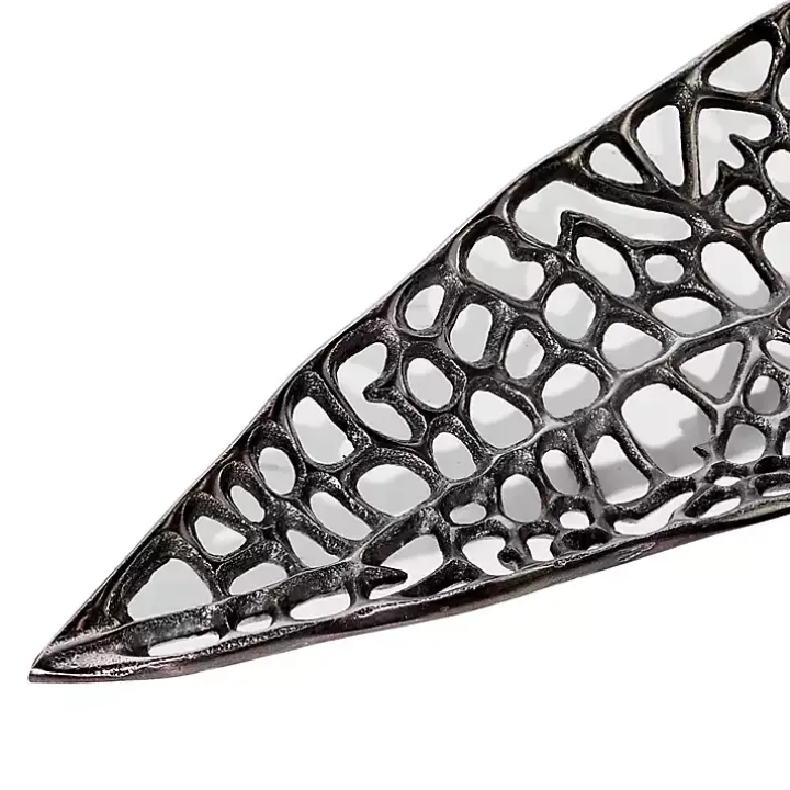 Black Metal Leaf Trays, Set of 2