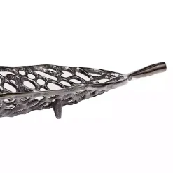 Black Metal Leaf Trays, Set of 2