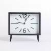 Black Metal Mid-Century Modern Tabletop Clock