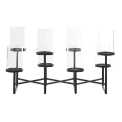 Black Metal Multi Level Candelabra Runner