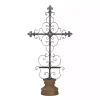 Black Metal Ornate Cross Tabletop Sculpture