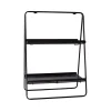 Black Metal 2-Tier Folding Display Rack