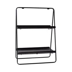 Black Metal 2-Tier Folding Display Rack