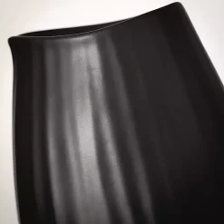 Black Modern Ribbed Ceramic Vase