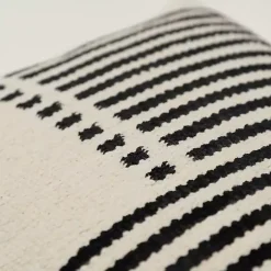 Black Offset Colorblock Stripe Throw Pillow