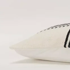 Black Offset Colorblock Stripe Throw Pillow