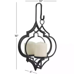 Black Quatrefoil Mirrored Wall Sconce