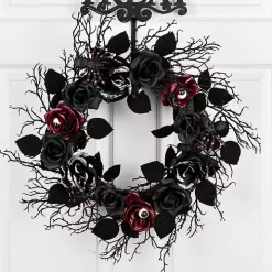 Black Rose Halloween Wreath