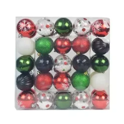 Black Shiny Matte Frosted 40-pc. Ornament Set