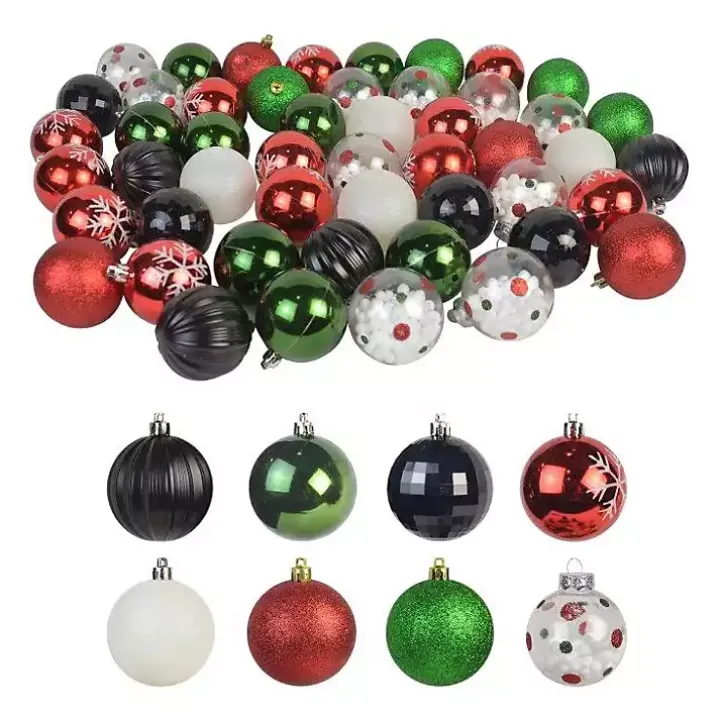 Black Shiny Matte Frosted 40-pc. Ornament Set