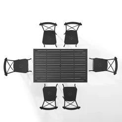 Black Steel Farmhouse 7-pc. Outdoor Dining Set