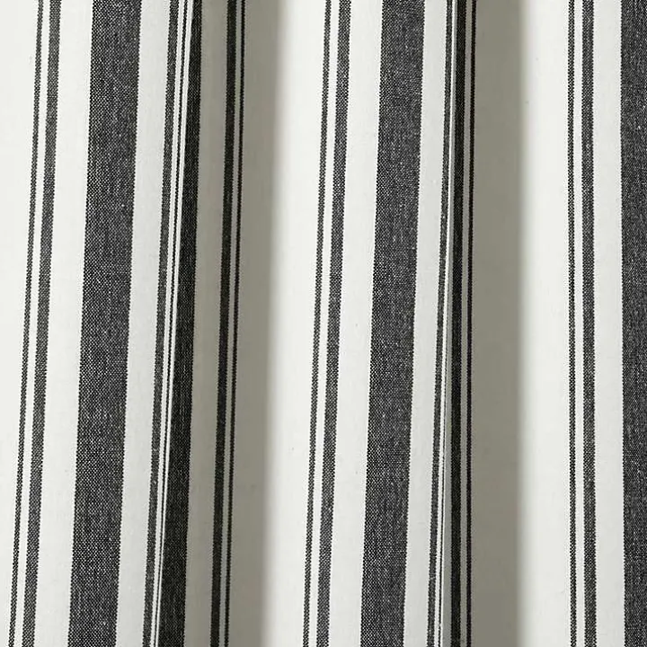 Black Stripe Farmhouse Curtain Panel Set, 95 in.