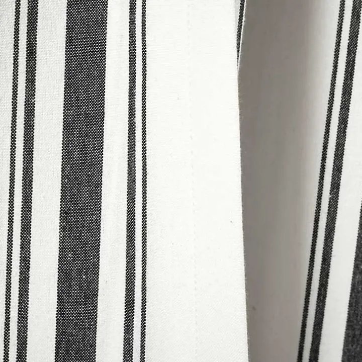 Black Stripe Farmhouse Curtain Panel Set, 95 in.